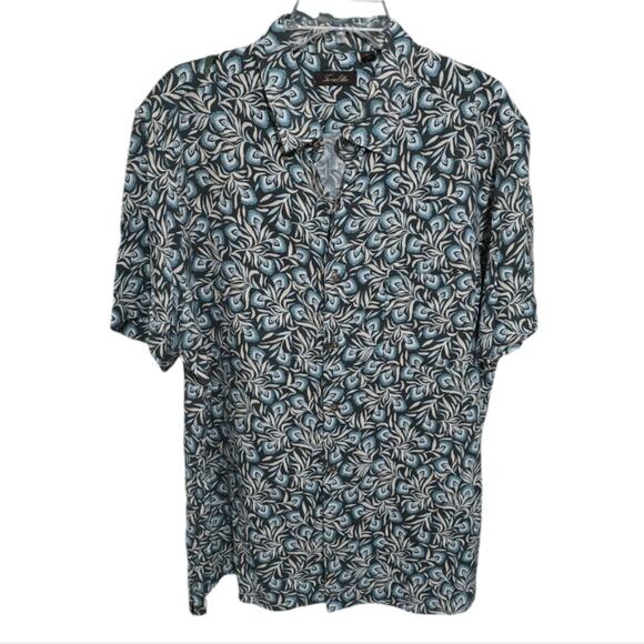 Tasso Elba Floral Tropical Hawaiian Button Down Silk Shirt Men's Size XL - Picture 1 of 9